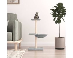 vidaXL - Kattenmeubel - met - sisal - krabpalen - 72 - cm - lichtgrijs