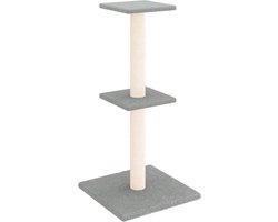 vidaXL - Kattenmeubel - met - sisal - krabpalen - 73 - cm - lichtgrijs