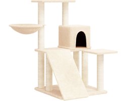 vidaXL - Kattenmeubel - met - sisal - krabpalen - 82 - cm - crèmekleurig