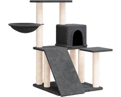 vidaXL - Kattenmeubel - met - sisal - krabpalen - 82 - cm - donkergrijs