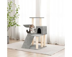 vidaXL - Kattenmeubel - met - sisal - krabpalen - 82 - cm - lichtgrijs