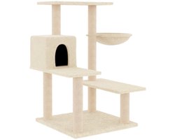 vidaXL - Kattenmeubel - met - sisal - krabpalen - 82,5 - cm - crèmekleurig