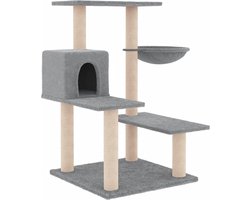 vidaXL - Kattenmeubel - met - sisal - krabpalen - 82,5 - cm - lichtgrijs