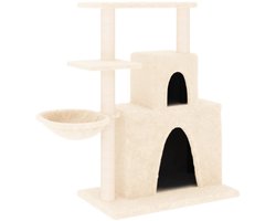 vidaXL - Kattenmeubel - met - sisal - krabpalen - 83 - cm - crèmekleurig