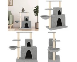vidaXL Kattenmeubel met sisal krabpalen 83 cm lichtgrijs - Krabpaal - Krabpalen - Kattenpaal -