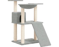 vidaXL - Kattenmeubel - met - sisal - krabpalen - 83 - cm - lichtgrijs
