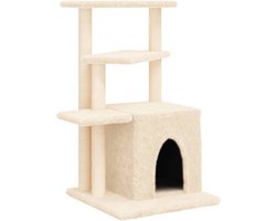 vidaXL - Kattenmeubel - met - sisal - krabpalen - 83,5 - cm - crèmekleurig