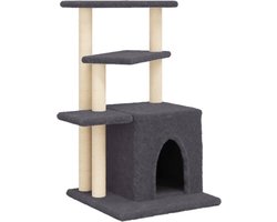 vidaXL - Kattenmeubel - met - sisal - krabpalen - 83,5 - cm - donkergrijs