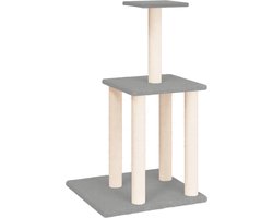 vidaXL - Kattenmeubel - met - sisal - krabpalen - 85,5 - cm - lichtgrijs