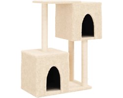 vidaXL - Kattenmeubel - met - sisal - krabpalen - 86 - cm - crèmekleurig