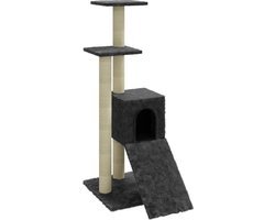 vidaXL - Kattenmeubel - met - sisal - krabpalen - 92 - cm - donkergrijs