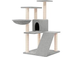 vidaXL - Kattenmeubel - met - sisal - krabpalen - 94 - cm - lichtgrijs