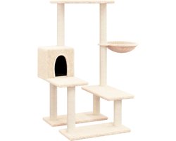 vidaXL - Kattenmeubel - met - sisal - krabpalen - 94,5 - cm - crèmekleurig