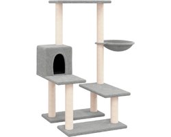 vidaXL - Kattenmeubel - met - sisal - krabpalen - 94,5 - cm - lichtgrijs