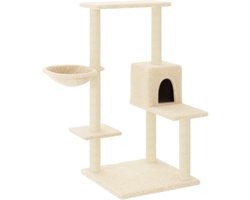vidaXL - Kattenmeubel - met - sisal - krabpalen - 95 - cm - crèmekleurig