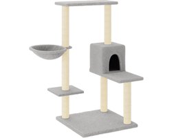 vidaXL - Kattenmeubel - met - sisal - krabpalen - 95 - cm - lichtgrijs