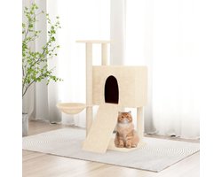 vidaXL - Kattenmeubel - met - sisal - krabpalen - 96 - cm - crèmekleurig
