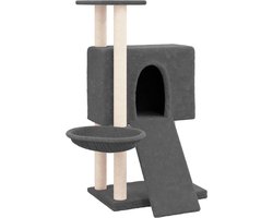 vidaXL - Kattenmeubel - met - sisal - krabpalen - 96 - cm - donkergrijs