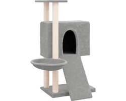 vidaXL - Kattenmeubel - met - sisal - krabpalen - 96 - cm - lichtgrijs