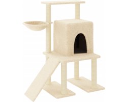 vidaXL - Kattenmeubel - met - sisal - krabpalen - 96,5 - cm - crèmekleurig