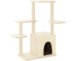 vidaXL - Kattenmeubel - met - sisal - krabpalen - 97,5 - cm - crèmekleurig