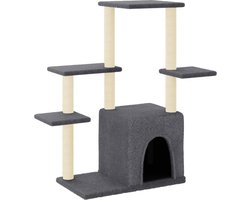 vidaXL - Kattenmeubel - met - sisal - krabpalen - 97,5 - cm - donkergrijs