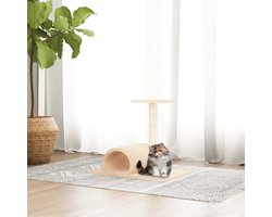 vidaXL - Kattenmeubel - met - tunnel - 60x34,5x50 - cm - donkergrijs