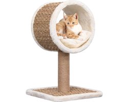 vidaXL - Kattenmeubel - met - tunnel - en - speeltje - 56 - cm - zeegras