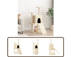 vidaXL Kattenmeubel - Sisal - 110 cm - crèmekleurig Kattenmeubel - Krabpaal - Kattenspullen - Kattentree - Sisalkrabbers