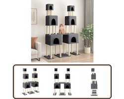 vidaXL Kattenmeubel - Sisal Krabpalen - 199 cm - Donkergrijs Kattenmeubel - Krabpaal - Sisalkrabbers - Kattenspullen - Kattenhuisje