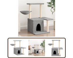 vidaXL Kattenmeubel - Sisal Krabpalen - 83 cm - Lichtgrijs Kattenmeubel - Krabpaal - Kattenspullen - Pluche Kattenmeubel - Sisalkattenmeubel
