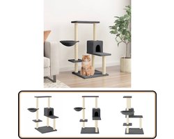 vidaXL Kattenmeubel - Sisal Krabpalen - Donkergrijs Kattenmeubel - Krabpaal - Sisalkrabbers - Kattenhuis - Pluche Meubel