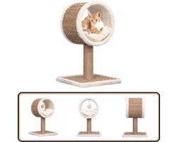 vidaXL Kattenmeubel - Tunnel en Speeltje - 56 cm Kattenmeubel - Krabpaal - Kattenkrabpaal - Kattenspelletjes - Kattenentertainment