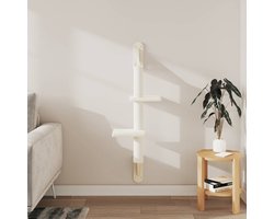 vidaXL - Kattenmeubel - wandgemonteerd - met - krabpaal - 108 - cm - donkergrijs