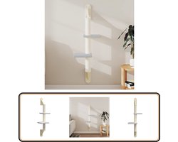 vidaXL - Kattenmeubel - wandgemonteerd - met - krabpaal - 108 - cm - lichtgrijs