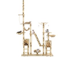 vidaXL - Kattenpaal - met - sisal - krabpalen - 230-250 - cm - pootafdrukken - beige