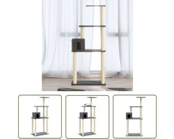vidaXL Kattenspelen - Kattenkrabbers - Kattenkrabpaal met sisal krabpalen 147 cm donkergrijs - Kattenhuis - Katten Boom - Kattenmeubilair