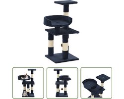 vidaXL Kattenspelletje - Kattenkrabpaal - Kattenkrabpaal met sisal krabpalen 65 cm blauw - Pluche Kattenkrabpaal - Sisalkrabbers - Kattenmeubilair