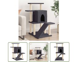 vidaXL Kattenspullen - Kattenmeubel - Kattenmeubel met sisal krabpalen 97 cm donkergrijs - Sisalkrabpaal - Houten Kattenmeubel - Pluche Kattenmeubel