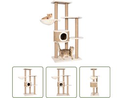 vidaXL Krabpaal - Kattenmeubel - Kattenmeubel met krabpalen 126 cm zeegras - Kattenspullen - Zeegraskrabber - Kattenmand