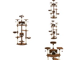 vidaXL Krabpaal - Krabpalen - Kattenboom - Kattenbomen - Kattenkrabpaal met sisal krabpalen 203 cm bruin en wit