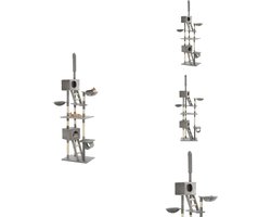 vidaXL Krabpaal - Krabpalen - Kattenboom - Kattenbomen - Kattenkrabpaal met sisal krabpalen 230-260 cm grijs