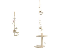 vidaXL Krabpaal - Krabpalen - Kattenboom - Kattenbomen - Kattenkrabpaal met sisal krabpalen 260 cm beige