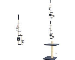 vidaXL Krabpaal - Krabpalen - Kattenboom - Kattenbomen - Kattenkrabpaal met sisal krabpalen 260 cm donkerblauw