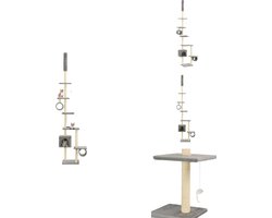 vidaXL Krabpaal - Krabpalen - Kattenboom - Kattenbomen - Kattenkrabpaal met sisal krabpalen 260 cm grijs