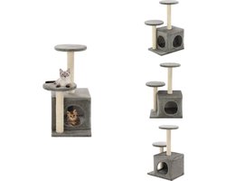 vidaXL Krabpaal - Krabpalen - Kattenboom - Kattenbomen - Kattenkrabpaal met sisal krabpalen 60 cm grijs