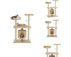 vidaXL Krabpaal - Krabpalen - Kattenboom - Kattenbomen - Kattenkrabpaal met sisal krabpalen 95 cm beige