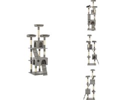 vidaXL Krabpaal - Krabpalen - Kattenkrabpaal - Kattenkrabpalen - Kattenkrabpaal met sisal krabpalen 170 cm grijs