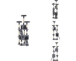 vidaXL Krabpaal - Krabpalen - Kattenkrabpaal - Kattenkrabpalen - Kattenkrabpaal met sisal krabpalen 170 cm pootafdrukken grijs