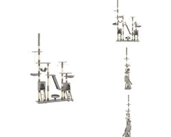 vidaXL Krabpaal - Krabpalen - Kattenkrabpaal - Kattenkrabpalen - Kattenkrabpaal met sisal krabpalen 230-250 cm grijs